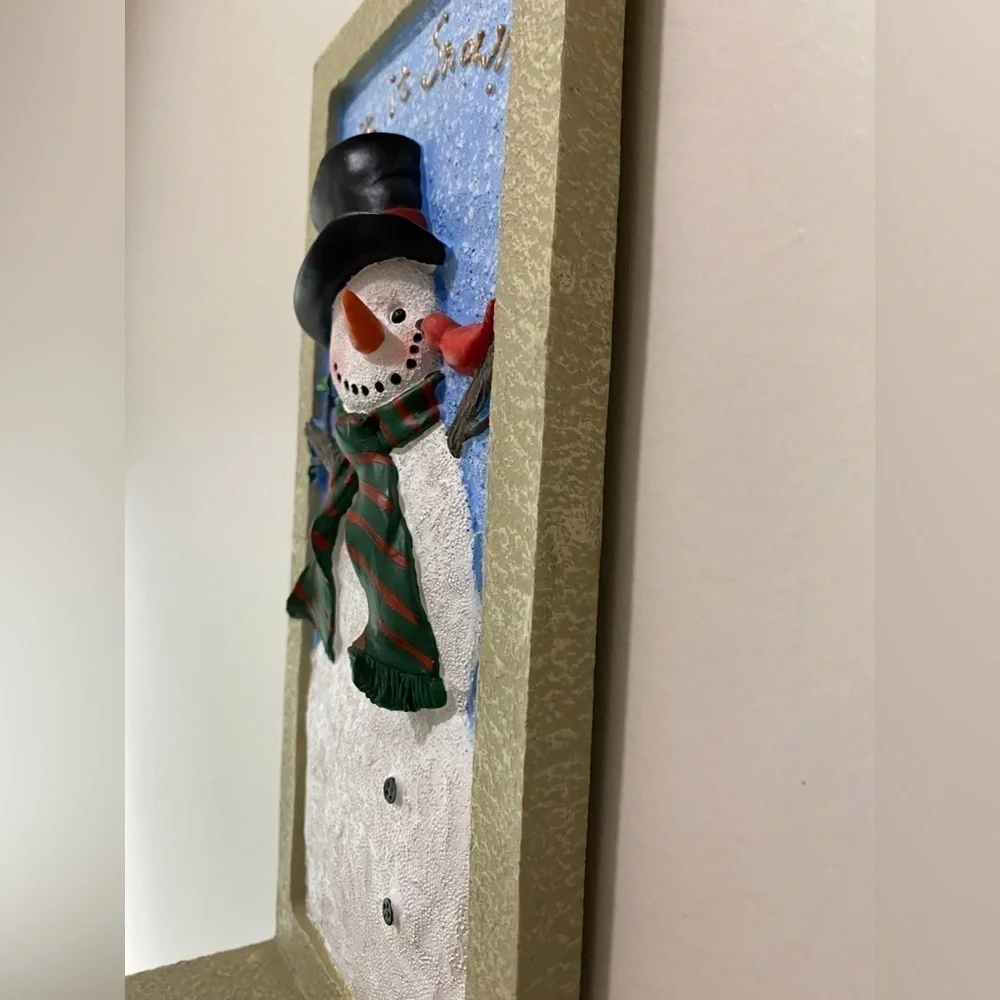 NWOT - Stoneware Let it Snow Free Standing or Hanging Candle Holder